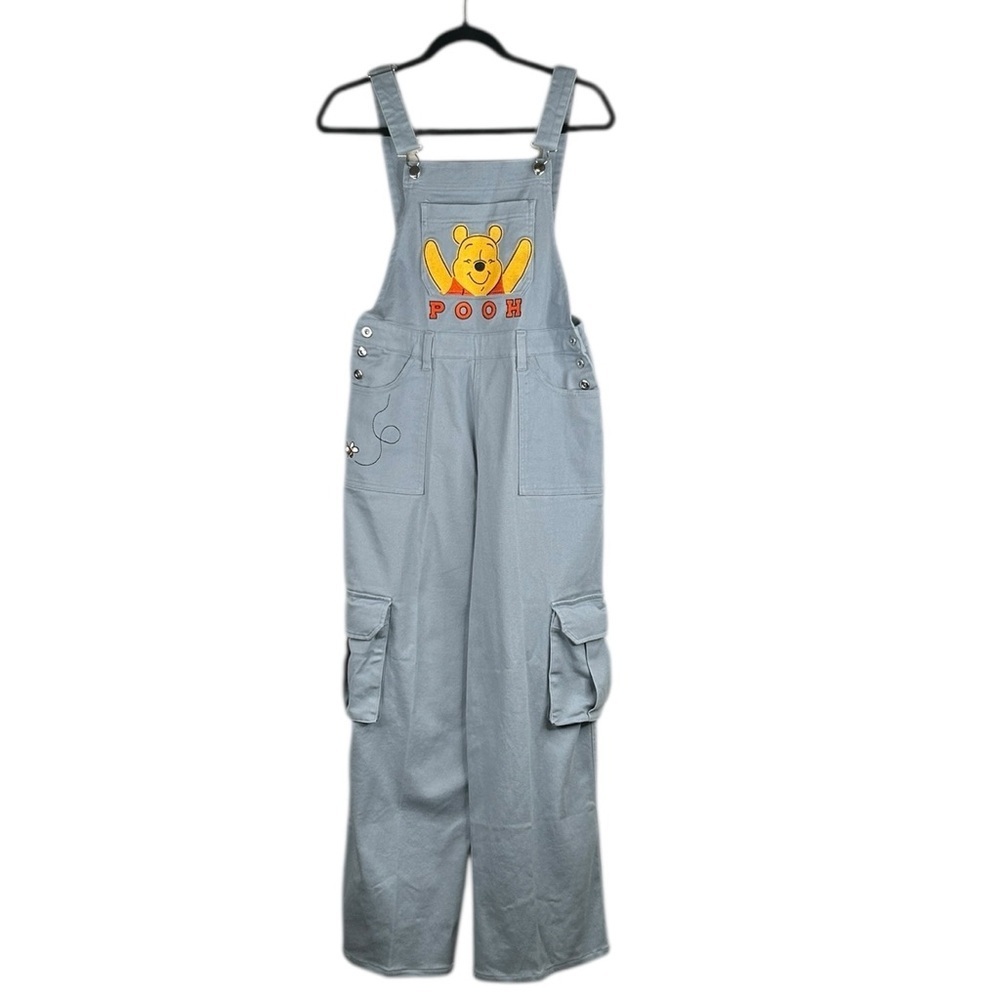 Disney x Hot Topic Blue Winnie the Pooh Embroidered Carpenter Overall Jeansโ Med